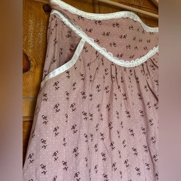 Vintage Gunne Sax skirt in pink floral with lace accents size 11 - Picture 2 of 9